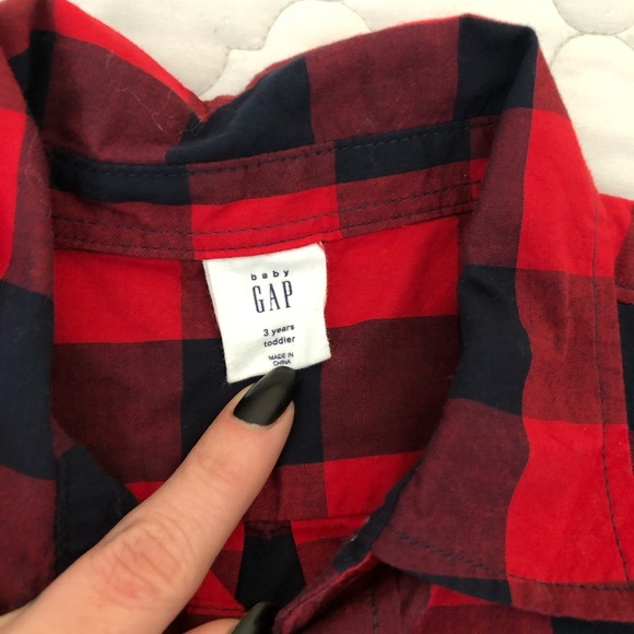 Gap Boys 3T Buffalo Plaid Button Up Shirt - Picture 2 of 4